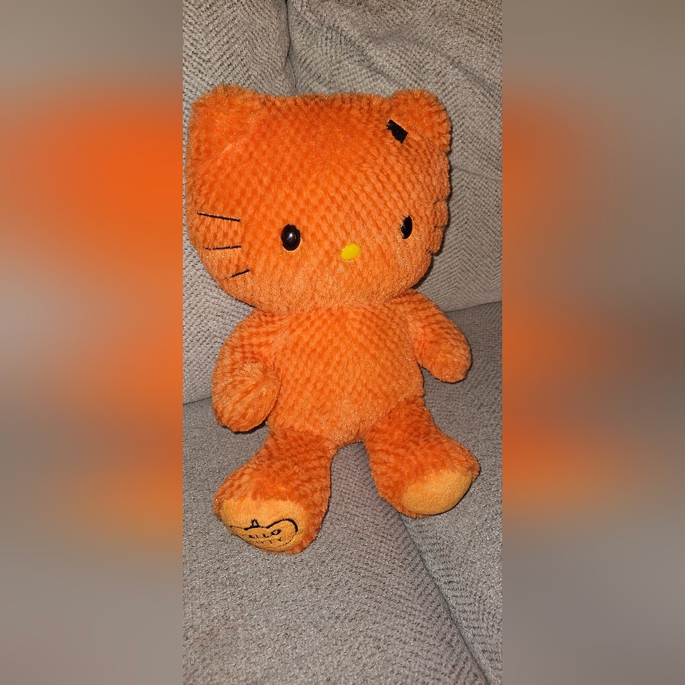 Build A Bear Hello Kitty Sanrio 18" Orange Halloween Plush Stuffed Animal No Bow